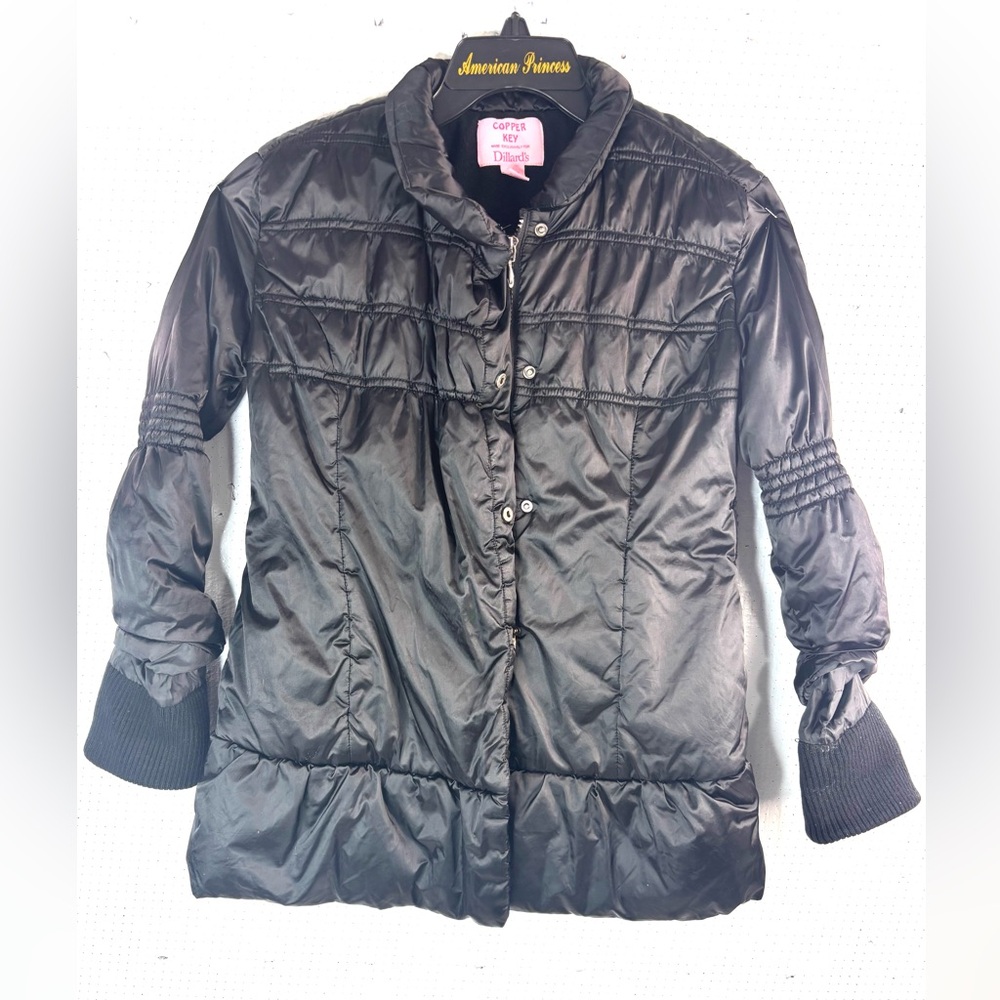 Copper Key 10/12 Girls Zip Snap Front Puffer Jacket in Black - Kids - Picture 10 of 10